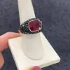 6.7ct Cushion Cut Ruby Bold Paved Ring