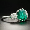 12ct Asscher Cut Emerald Three Stone Engagement Ring