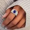 5ct Radiant Cut Sapphire Vintage Engagement Ring