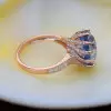 10ct Round Cut Light Sapphire Blue Engagement Ring