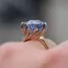 10ct Round Cut Light Sapphire Blue Engagement Ring