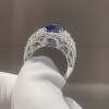 5ct Radiant Cut Sapphire Vintage Engagement Ring
