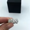 Marquise&Round Cut White Sapphire Flower Band