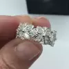 Marquise&Round Cut White Sapphire Flower Band