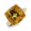12.6ct Cushion Cut Yellow Sapphire Engagement Ring
