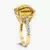 12.6ct Cushion Cut Yellow Sapphire Engagement Ring
