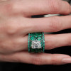 3ct Asscher Cut White Sapphire Cocktail Ring