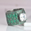 3ct Asscher Cut White Sapphire Cocktail Ring