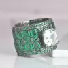 3ct Asscher Cut White Sapphire Cocktail Ring