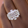 Pear and Baguette Cut White Sapphire Cocktail Ring