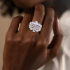 Pear and Baguette Cut White Sapphire Cocktail Ring