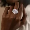 Pear and Baguette Cut White Sapphire Cocktail Ring