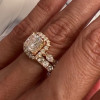 4.1ct Cushion Cut White Sapphire Wedding Set