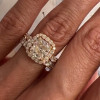 4.1ct Cushion Cut White Sapphire Wedding Set