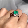 2ct Oval Cut Emerald Vintage Halo Engagement Ring