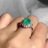 2ct Oval Cut Emerald Vintage Halo Engagement Ring
