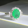 2ct Oval Cut Emerald Vintage Halo Engagement Ring
