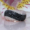 11MM Wide Paved White and Sapphire Band