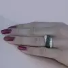 11MM Wide Paved White and Sapphire Band