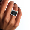 Classic White-Black Paved Bold Ring