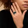 Classic White-Black Paved Bold Ring