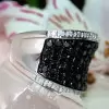 Classic White-Black Paved Bold Ring