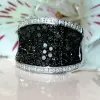 Classic White-Black Paved Bold Ring