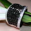 Classic White-Black Paved Bold Ring