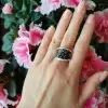 Classic White-Black Paved Bold Ring