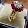 2ct Round Cut White Sapphire Vintage Engagement Ring