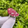 9.8ctw Ruby and White Sapphire Cluster Cocktail Ring