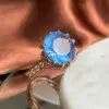 10ct Round Cut Light Sapphire Blue Engagement Ring