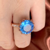 10ct Round Cut Light Sapphire Blue Engagement Ring