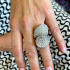 White Sapphire Paved Bold Cocktail Swirl Ring