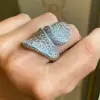 White Sapphire Paved Bold Cocktail Swirl Ring