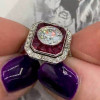 Round Cut Art-Deco Halo Vintage Engagement Ring