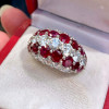 10.5ctw Ruby and White Sapphire Dome Ring