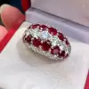 10.5ctw Ruby and White Sapphire Dome Ring