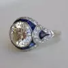 Art-Deco 3.8ct Round Cut Engagement Ring