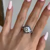 Art-Deco 3.8ct Round Cut Engagement Ring