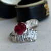 2.5ctw Two Stone Crossover Bypass Engagement Ring