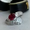 2.5ctw Two Stone Crossover Bypass Engagement Ring