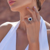 3.8ct Round Cut Sapphire Unisex Engagement Ring