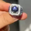3.8ct Round Cut Sapphire Unisex Engagement Ring