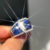 3.8ct Round Cut Sapphire Unisex Engagement Ring