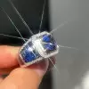 3.8ct Round Cut Sapphire Unisex Engagement Ring