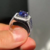 3.8ct Round Cut Sapphire Unisex Engagement Ring