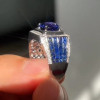 3.8ct Round Cut Sapphire Unisex Engagement Ring