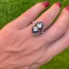 Art Deco Pear Cut Two Stone Engagement Ring