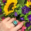 7.4ct Cushion Cut Paraiba Paved Cocktail Ring